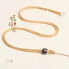 Collar Trenzado Hecho a Mano con Patrón de Nube Fina, Cordón Ajustable, Colgante de Jade, Joyería para Hombres y Mujeres, Venta al por Mayor