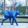 Escultura de animal de fibra de vidrio personalizada, gran grúa de jardín al aire libre, ciervo sika, conejo, panda, dinosaurio, adornos decorativos