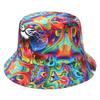 Novo Chapéu de Pescador Proteção Solar Chapéu de Sol Versátil Casual Chapéu de Sol ao Ar Livre Praia Férias Tie-Dye Respirável Chapéu de Proteção Solar