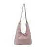Bolso de hombro versátil de gran capacidad con textura, estilo coreano, de doble cara, para bandolera y tote, 2026