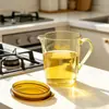 Pote de Óleo de Cozinha Oval de Alta Qualidade como Pote de Plástico Transparente com Linhas de Escala, à Prova de Vazamentos, Garrafa de Óleo de Grande Capacidade para Uso Doméstico