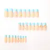 Uñas para Manicura Más Vendidas Transfronterizas Estilo Mariposa Azul Fresca Tridimensional con Diamantes Estilo Francés Chino Uñas para Usar Venta al por Mayor
