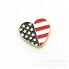 Dia da Independência dos EUA Mapa Bandeira Vermelha Amor Gota Óleo Emblema Broche DIY Roupas Acessórios de Fantasia