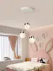 Lámpara de pared para habitación infantil, conejo de dibujos animados, lámpara cálida de noche, fondo de pared para habitación de niño y niña, candelabro para dormitorio de princesa