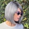 Nueva Peluca de Comercio Exterior para Adultos Mayores Mujeres Cabello Corto Lacio Cubierta de Cabello con Degradado Grisáceo Peluca Europea y Americana AliExpress Cubierta de Cabello Corto