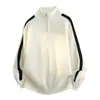 Suéter de punto a rayas para hombre y mujer con cuello alto y media cremallera, estilo vintage, adecuado para estudiantes, para otoño e invierno, venta al por mayor desde una fábrica transfronteriza