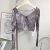 Camiseta de Manga Larga con Cordón Pure Desire Cubre Todo Hasta el Techo Malla de Alta Elasticidad Ropa de Yoga Moldeadora Transpirable de Secado Rápido Ropa de Fitness