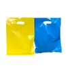 Bolsa de Compras Plástica con Asa Plana de Cuatro Dedos con Logo Gráfico Impreso Personalizada