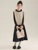 Cárdigan de Manga Larga con Cuello Redondo y Botones para Niña de Lana Merino, Estilo Nuevo Otoño 2026, Chaleco sin Mangas Artístico en Capas Casual para Niños