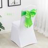 Moderno Casamento Dupla Camada Laço Fita Sem Nó Encosto da Cadeira Flor da Cadeira Capa Elástica para Cadeira Decoração de Costas Hotel Hotel Fita