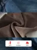 [Terciopelo para Bebé] Otoño e Invierno Caliente Terciopelo Elástico Jeans de Pierna Ancha Azul Retro Claro Versión Estrecha con Bolsillos de Solapa a Contraste Pantalones Largos hasta el Suelo