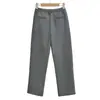 Terno feminino cinza calça flare 2026 primavera-verão novo cintura alta modelador perna reta casual boca de sino para mulheres baixinhas