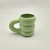 Taza de Neumático de Celebridad de Internet de Lujo Ligero Taza de Oreja Grande Ins Taza Universal de Caramelo de Espino Cerámica Taza de Café Gruesa Douyin