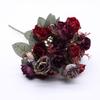 Venta al por mayor, 7 tenedores, 21 cabezas, diamante, pequeña rosa artificial, flor decorativa para el hogar, flor artificial europea, pequeña rosa artificial.
