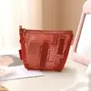 Bolsa de armazenamento em rede transfronteiriça, porta-moedas portátil, nécessaire, bolsa de armazenamento com zíper para cabo de dados, fone de ouvido, batom
