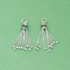 Colgante de borla de mendicidad en plata de ley s925, colgante de borla grande retro desgastado, pulsera DIY, pulsera, cuerda, accesorios de plata