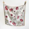 Verão Novo Estilo Lenço Quadrado Estampado Seda Artificial Lenço de Seda Gravata de Pescoço Feminina Lenço Decorativo Pequeno Versátil Lenço de Cabeça Francês Lenço Mulheres