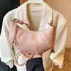 2026 Versión Coreana Nuevo Estilo Piel Suave de PU Color Sólido Bolso Croissant Nicho de Moda Tendencia Personalizada Hombro Único Cruzado Bolso Dumpling