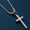 Collar de cruz de una sola capa de acero de titanio para hombre, estilo cubano, discoteca, fitness, personalidad femenina, suéter que combina con todo, accesorios de cadena