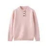 Novo suéter infantil de cashmere, suéter grosso de cashmere com gola semiaberta para meninas, segunda pele com gola semi-alta para meninos