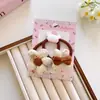 Estilo Coreano Tecido Doce Renda Algodão Laço Coelho Corda de Cabelo Infantil Grampo de Cabelo Meninas Flor Borracha Presilha de Franja