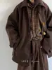 Ropa Exterior de Lana Retro Melard de Solapa de un Solo Botón para Hombres y Mujeres Manga Raglán Holgada Ropa Exterior de Lana Moderna