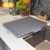 Tapete Drenante de Silicone Inclinado para Bancada Cozinha Anti-Escaldante Isolamento Térmico Tapete para Panela Tapete Espesso para Bancada Antiderrapante Base Fixadora para Tábua de Corte