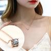 Collar de trébol de cuatro hojas de oro rosa de 18 quilates de moda japonesa y coreana, cadena de clavícula sencilla para mujer, accesorios de decoración de acero de titanio, colgante