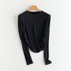Bohang blusa interna feminina outono e inverno seda de amoreira canelada manga longa roupa externa gola redonda amiga da pele camiseta básica feminina atacado
