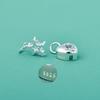 Pingente de Prata de Lei S925 Zircônia Estrela de Cinco Pontas Coração Pingente de Estrela em Forma de Coração DIY Acessórios para Pulseira Colar de Cristal