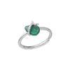 Anillo de Calcedonia y Diamantes de Plata de Ley 925 para Mujer Nuevo Diseño Folu Chino Lujo Ligero Exquisito Anillo Push-pull 5374A