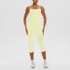 En stock Pantalones Deportivos de Pierna Recta de Largo Medio con Sensación Nude Europea y Americana Sin Líneas Visibles Conjunto de Yoga