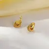Brincos de torção banhados a ouro retrô europeus e americanos brincos geométricos simples temperamento moda versátil brincos de rosca