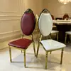 Silla de banquete de hotel para bodas con respaldo galvanizado, silla redonda de bambú estilo europeo, silla de castillo para eventos en auditorio transfronterizo