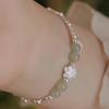 Pulsera Fresca de Bambú Loto Plateado Roto Estilo Ins para Mujer Amiga Mejor Amiga Regalo de Pareja Super Inmortal