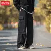 Pantalones Casuales Cargo Vintage con Textura de Estilo Americano Personalizados para Hombre con Bolsillos de Parche Laterales y Diseño Plisado, Pantalones Largos de Algodón Puro