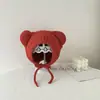 Touca Bebê Estilo Ins Coreano, Fofa e Super Adorável, Popular nas Redes Sociais, Estilo Primavera e Outono para Bebês de 6 Meses, Touca de Tricô Unissex para Bebê com Proteção para as Orelhas
