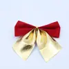 Nueva Decoración Navideña Lazo Mitad Dorado Mitad Rojo 8CM Adorno para Árbol de Navidad Lazo Joyería Venta Caliente Transfronteriza