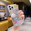 Nueva Tendencia Hilo de Plumas Ins Dibujo Animado Graffiti Conejo Smiley para Funda de Teléfono Móvil Apple 15 iphone12p Nicho
