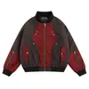 Chaqueta aviador retro de retazos estilo callejero americano, abrigo acolchado de algodón, estilo funcional moderno chino, chaqueta de algodón cálida de corte holgado para hombres y mujeres