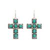 Pendientes de venta caliente transfronterizos europeos y americanos, pendientes de estilo étnico retro bohemio, pendientes de aleación con incrustaciones de turquesa en forma de cruz