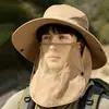 Sombrero de Protección Solar para Hombre, Nuevo Modelo Verano 2024, Sombrero de Sol para Ciclismo y Bicicletas Eléctricas, Sombrero de Pescador con Cubre Rostro para Exteriores, Sombrero de Sol para Pesca