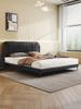 Cama de Cuero de Fábrica Minimalista Italiana Suspendida Moderna Simple Dormitorio Principal de Gama Alta Doble Entrada 1.8 m Cama de Arte de Cuero de Lujo
