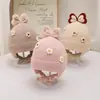 Nuevo gorro de invierno lindo y dulce para proteger las orejas de bebés niñas, forrado de felpa y cálido, gorro de punto pullover para exteriores infantiles, adorable