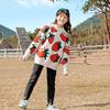 Suéter de Fresa para Niñas 2025 Nuevo Suéter de Punto de Invierno Ropa para Niños Top Interior Engrosado Camiseta Básica para Niños