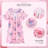 Roupa Mãe e Filha Camisola de Menina Verão Manga Curta Pijama de Menina Roupa de Casa Mãe e Filha Roupa de Menina Fofa Estilo Princesa Bebê