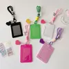 Portatarjetas Personalizado para Estudiantes, Cordón de PU de Color Sólido, Exhibidor de Tarjetas Pequeño de 3 pulgadas, Portatarjetas de Autobús para Fan Girl, Personalización de Cumpleaños