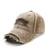 Gorra de Béisbol de Mezclilla Bordada con Letra Vintage Desgastada Unisex Primavera Verano Casual Sombrero para el Sol Tendencia Coreana