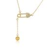 Collar de Plata S925 con Clip Original para Papel para Mujer, Retro Americano, Joyería para el Cuello, Lujo Accesible, Cadena de Clavícula con Borla de Alta Gama