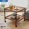Carrito de Mesa de Centro Móvil, Mini Mesa para Sofá de Sala de Estar, Mesa con Ruedas y Estante de Almacenamiento para el Hogar, Carrito de Comedor Nórdico